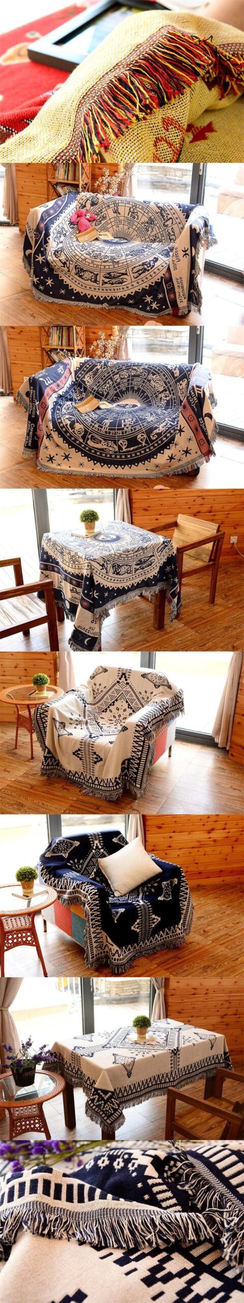 Europe Pink Sofa Throw Blanket Cotton Thread Knitted Blanket With Tassel Geometry Bohemian Sofa Cover Bed Blanket Home Decor
