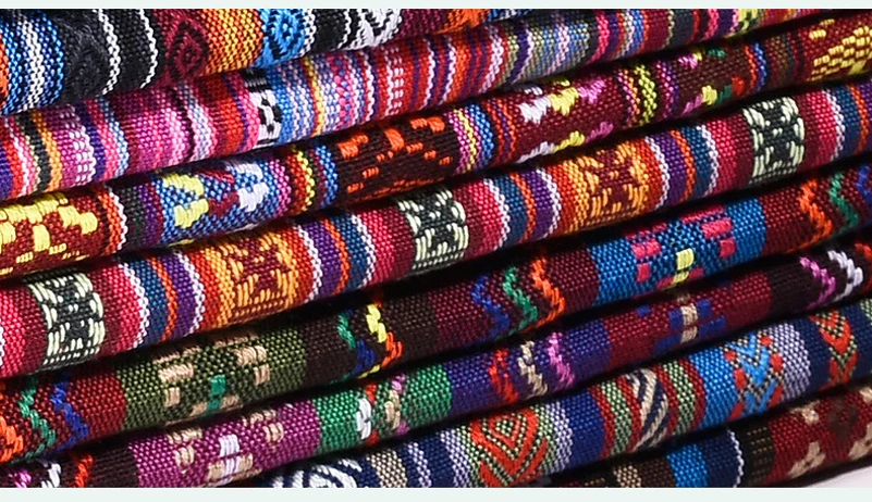 Bohemian Ethnic Style Striped Jacquard Fabric Geometric Yarn Dyed Pattern For Sewing Accessories Home Decor Textile By Meters