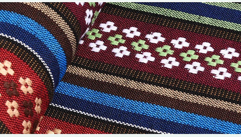 Bohemian Ethnic Style Striped Jacquard Fabric Geometric Yarn Dyed Pattern For Sewing Accessories Home Decor Textile By Meters