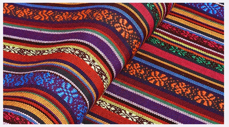 Bohemian Ethnic Style Striped Jacquard Fabric Geometric Yarn Dyed Pattern For Sewing Accessories Home Decor Textile By Meters