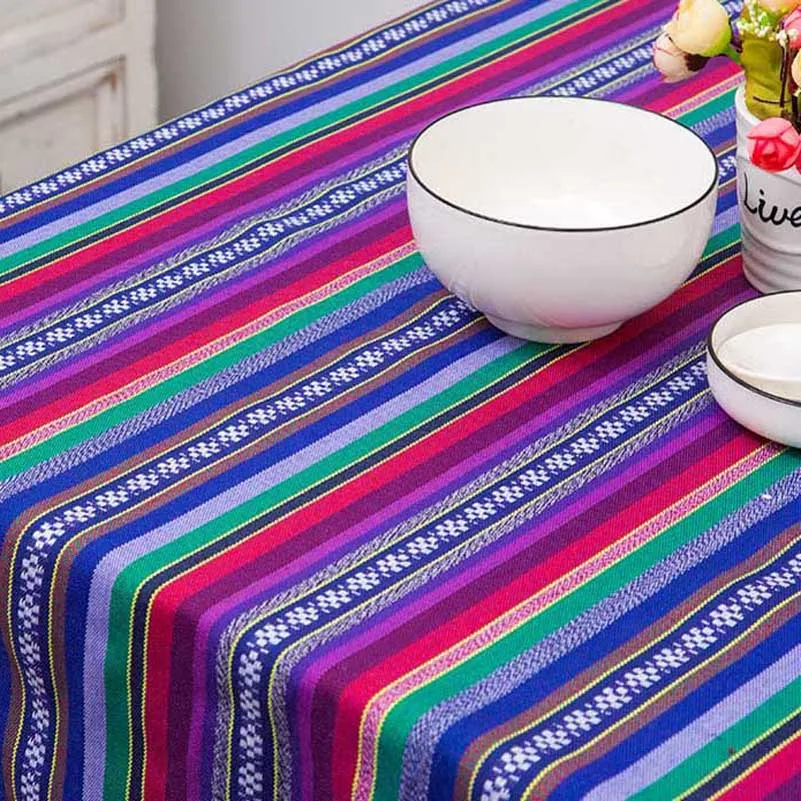 Bohemian Ethnic Style Striped Jacquard Fabric Geometric Yarn Dyed Pattern For Sewing Accessories Home Decor Textile By Meters