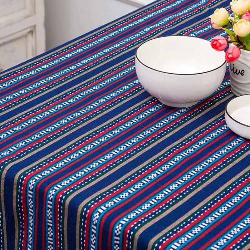 Bohemian Ethnic Style Striped Jacquard Fabric Geometric Yarn Dyed Pattern For Sewing Accessories Home Decor Textile By Meters
