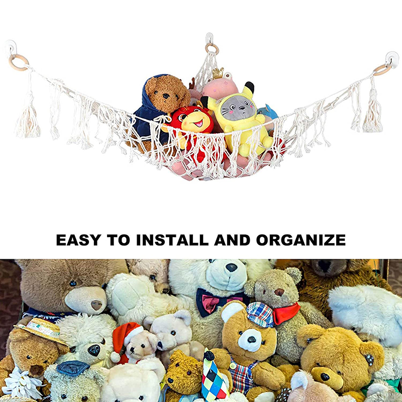 New Soft Large Toy Hammock Net Children's Bedroom Storage Kindergarten Teddy Bear Net Children's Sorter Neat Soft Storage