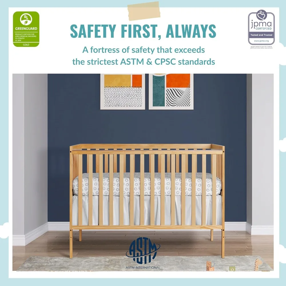 Synergy 5-In-1 Convertible Crib In Aqua Sky, Greenguard Gold Certified