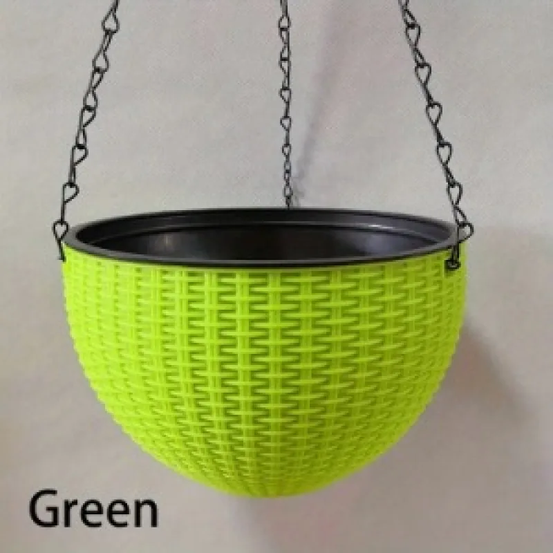 11 Colors Imitation Rattan Braid Resin Hanging Flower Pots Indoor Outdoor Plant Basket Garden Balcony Planter Bucket Home Decor
