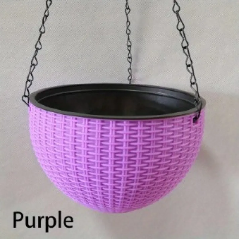 11 Colors Imitation Rattan Braid Resin Hanging Flower Pots Indoor Outdoor Plant Basket Garden Balcony Planter Bucket Home Decor
