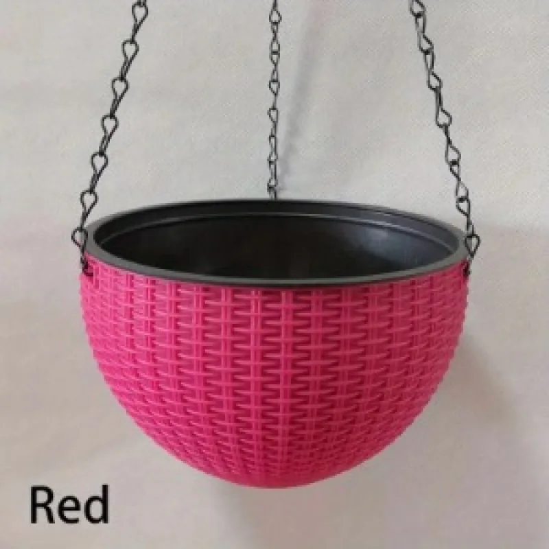 11 Colors Imitation Rattan Braid Resin Hanging Flower Pots Indoor Outdoor Plant Basket Garden Balcony Planter Bucket Home Decor
