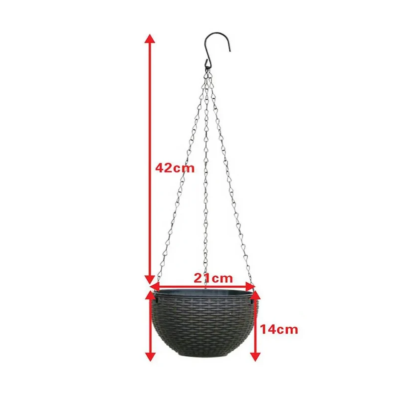 11 Colors Imitation Rattan Braid Resin Hanging Flower Pots Indoor Outdoor Plant Basket Garden Balcony Planter Bucket Home Decor