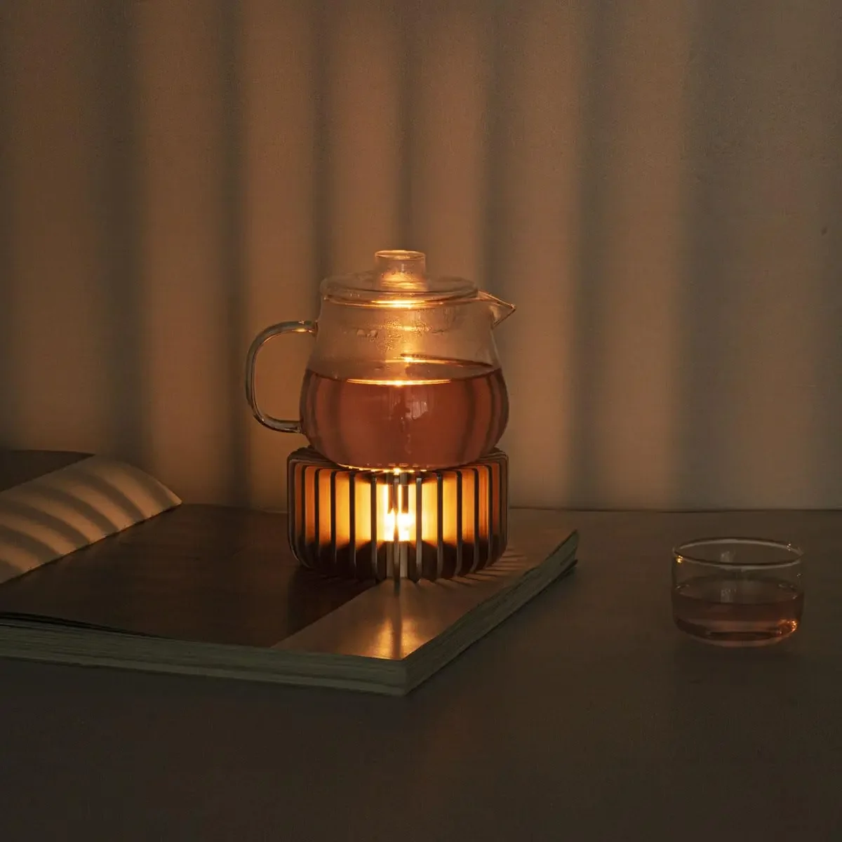 Aluminum Alloy Teapot Warmer Coffee Warmer for Desk Cup Heater Candle Heater Stove for Heating Coffee Tea Water Milk and Cocoa