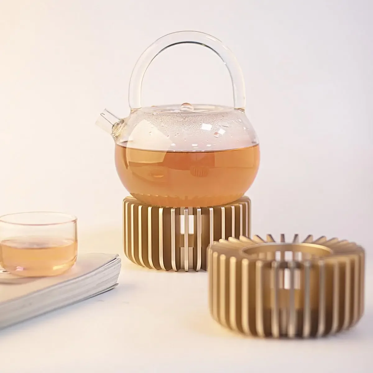 Aluminum Alloy Teapot Warmer Coffee Warmer for Desk Cup Heater Candle Heater Stove for Heating Coffee Tea Water Milk and Cocoa