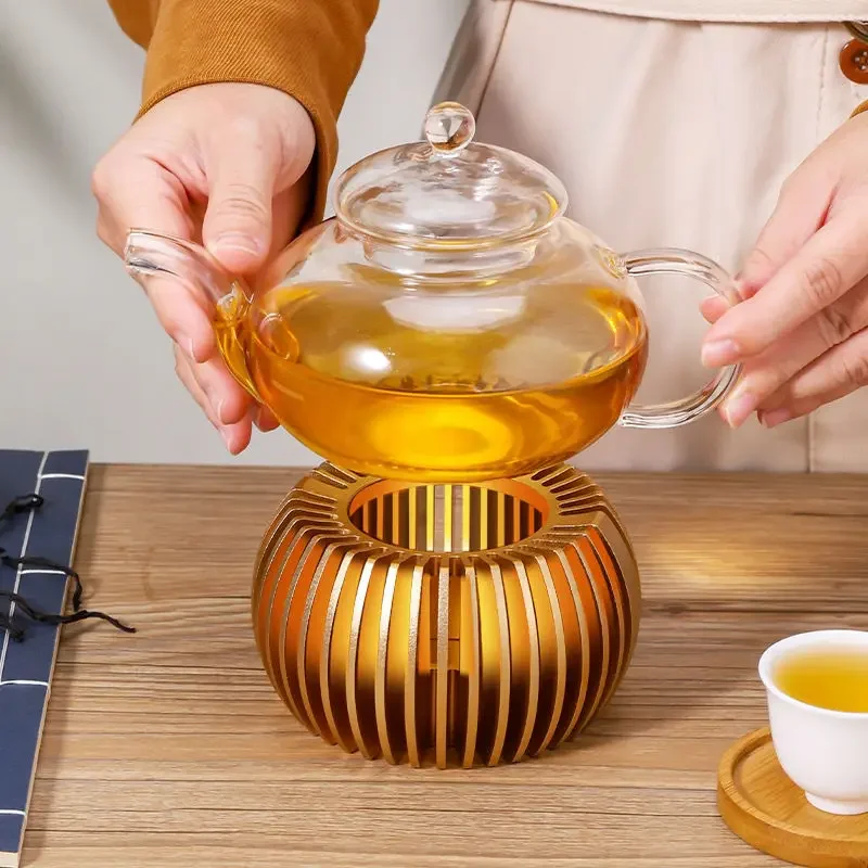 Aluminum Alloy Teapot Warmer Coffee Warmer for Desk Cup Heater Candle Heater Stove for Heating Coffee Tea Water Milk and Cocoa