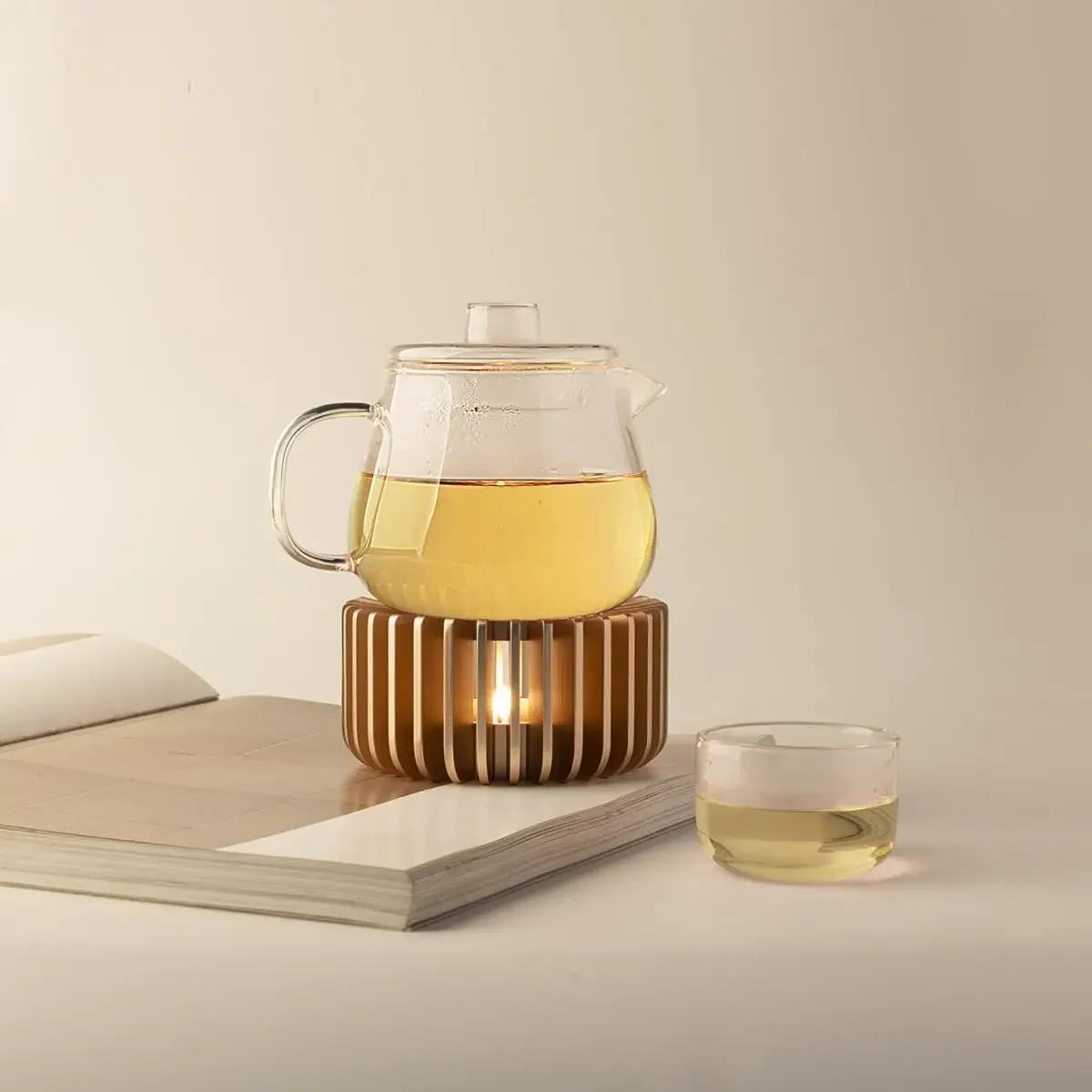 Aluminum Alloy Teapot Warmer Coffee Warmer for Desk Cup Heater Candle Heater Stove for Heating Coffee Tea Water Milk and Cocoa