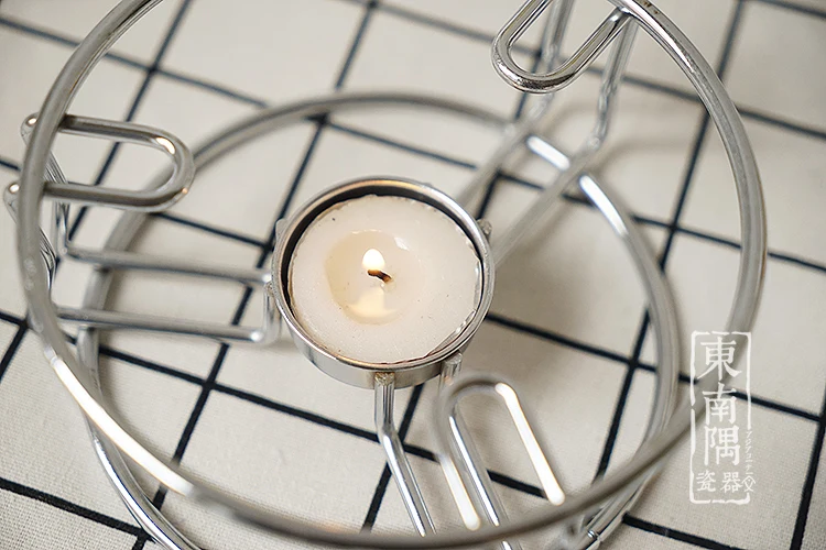 Creative Stainless Steel Candle Holder Teapot Tea Set Heating Warmer Base Coffee Milk Candle Tea Stove Tea Warmer Accessories