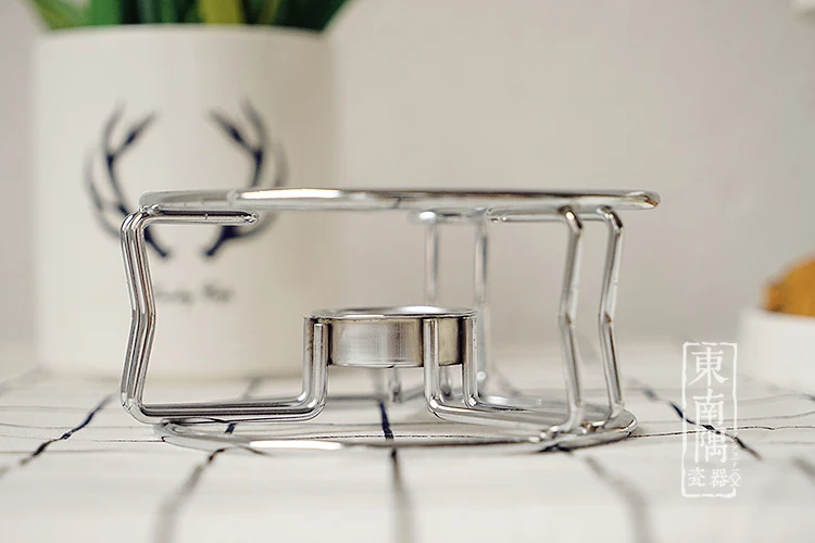 Creative Stainless Steel Candle Holder Teapot Tea Set Heating Warmer Base Coffee Milk Candle Tea Stove Tea Warmer Accessories
